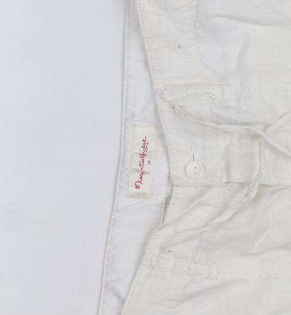 Marks and Spencer Women’s White Linen Chino Trousers Size 10