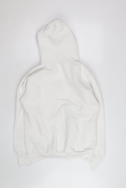 Tommy Hilfiger Men’s White 2XL Pullover Hoodie Embroidered Fleece