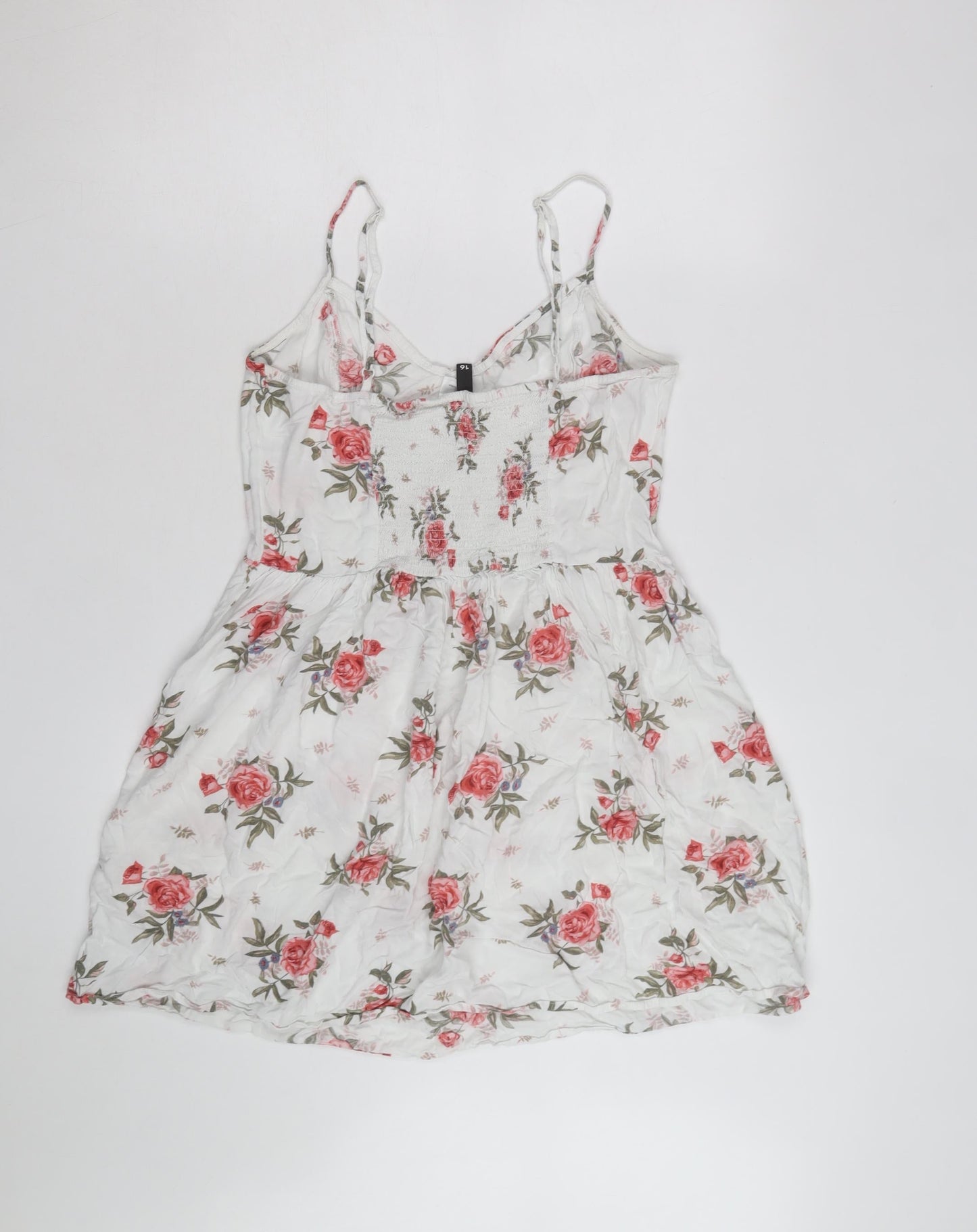 H&M Divided White Floral Slip Dress Women’s Size 12 Summer Casual
