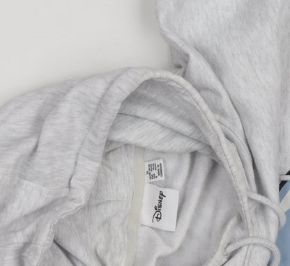 Disney Women Grey Stitch Hoodie XL Pullover Lined Sweatshirt