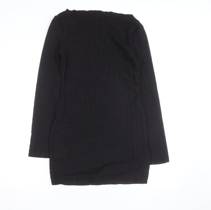 Missguided Women’s Black Long Sleeve Bodycon Short Dress Size M