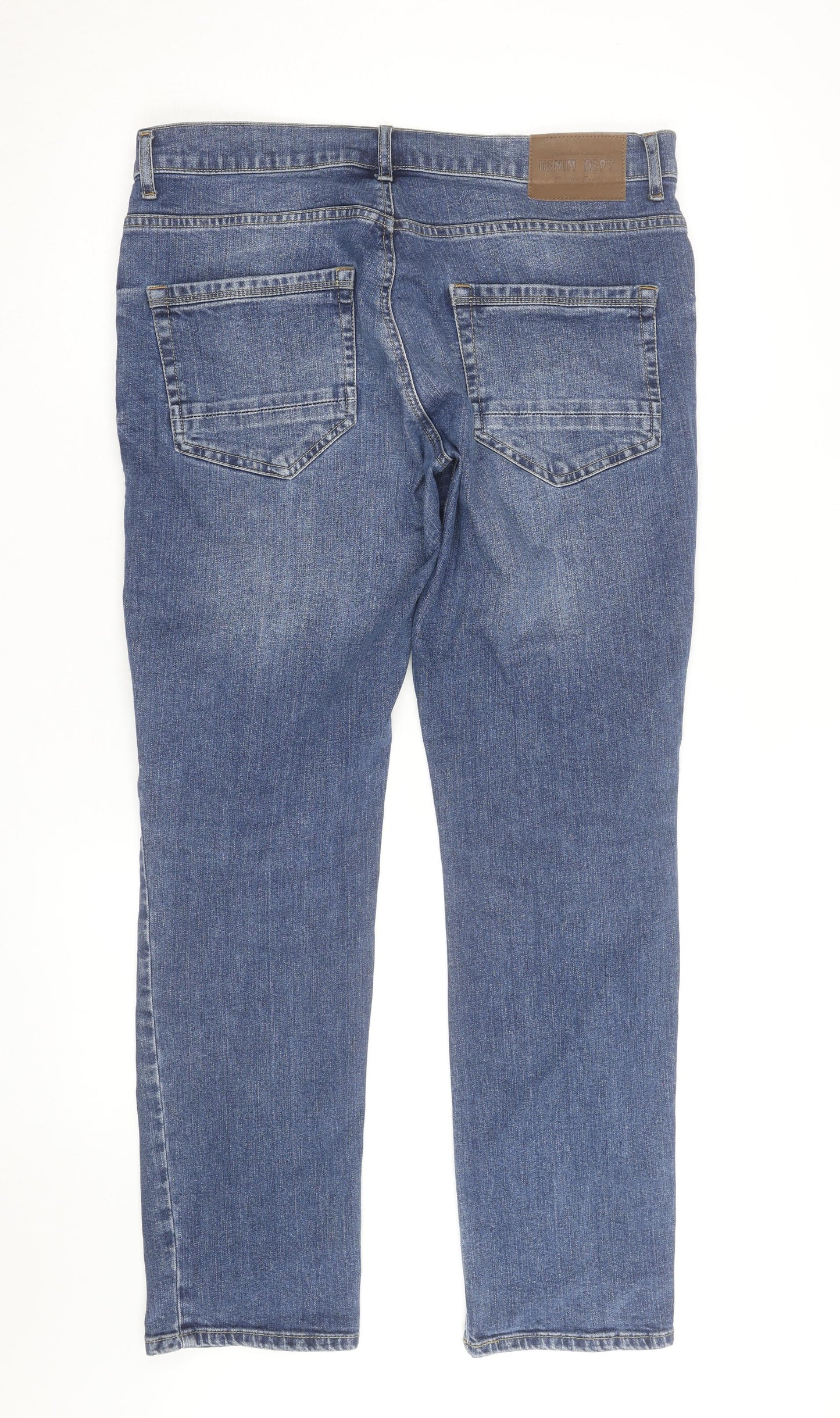 F&F Men's Blue Slim Fit Straight Denim Jeans 34W 30L