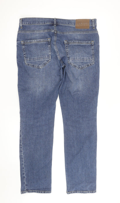 F&F Men's Blue Slim Fit Straight Denim Jeans 34W 30L