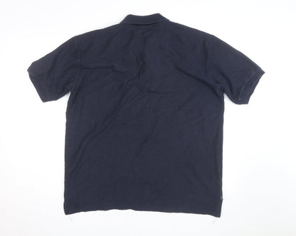 Slazenger Men's Navy Blue Cotton Polo Shirt Size L Classic Fit