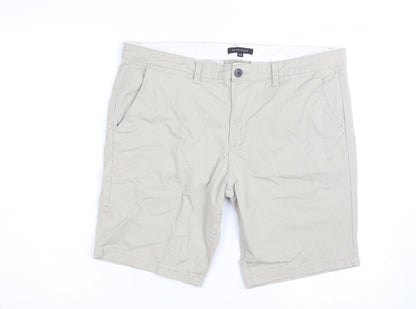 Peacocks Men's Beige Chino Shorts W34 Regular Fit Casual