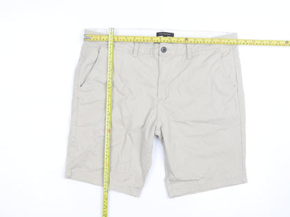 Peacocks Men's Beige Chino Shorts W34 Regular Fit Casual