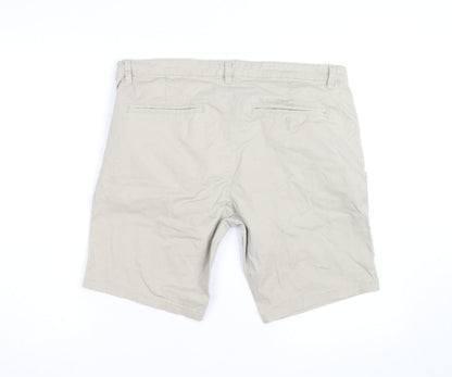 Peacocks Men's Beige Chino Shorts W34 Regular Fit Casual