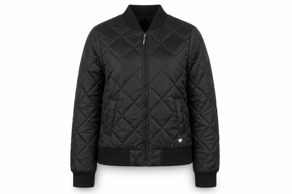 Lee Cooper Women's Black Quilted Bomber Jacket Size 8
