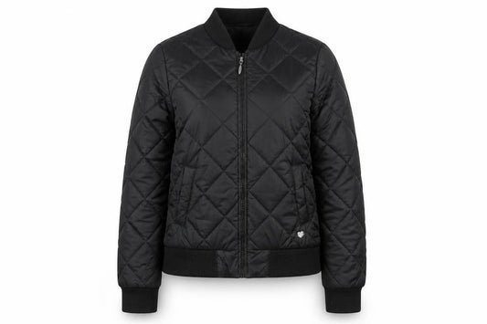 Lee Cooper Women's Black Quilted Bomber Jacket Size 8