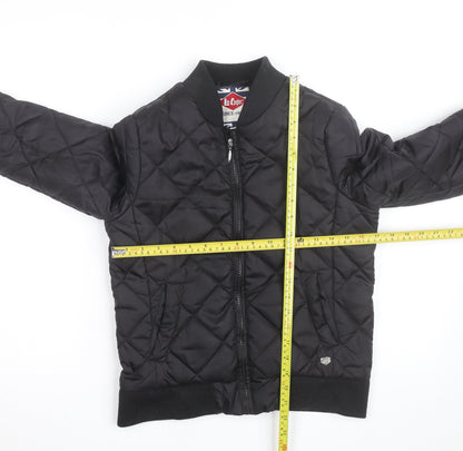 Lee Cooper Women's Black Quilted Bomber Jacket Size 8