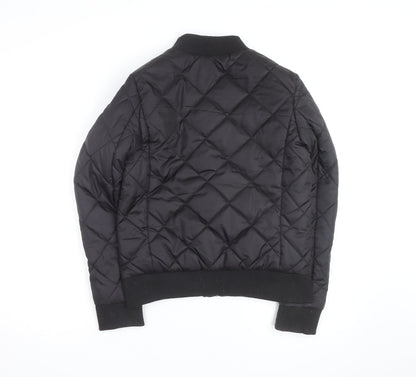 Lee Cooper Women's Black Quilted Bomber Jacket Size 8