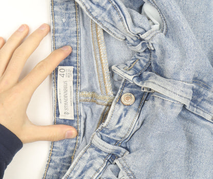 Stradivarius Women’s Blue Mom Jeans Size 12 High Rise Denim