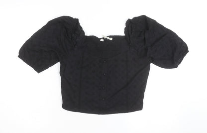 Brave Soul Women’s Black Cropped Lace Blouse Size 12