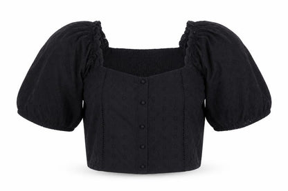 Brave Soul Women’s Black Cropped Lace Blouse Size 12