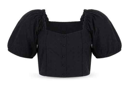 Brave Soul Women’s Black Cropped Lace Blouse Size 12