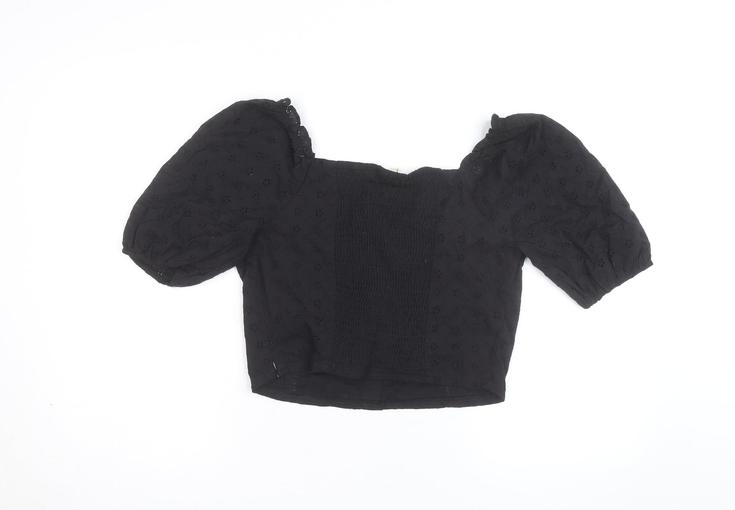 Brave Soul Women’s Black Cropped Lace Blouse Size 12