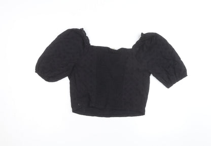 Brave Soul Women’s Black Cropped Lace Blouse Size 12