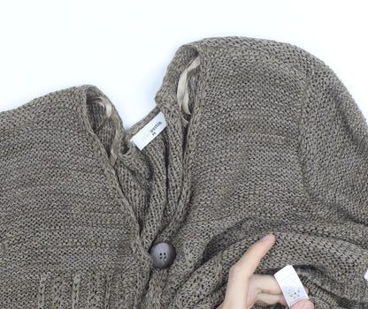 Ethel Austin Women’s Beige V-Neck Knit Cardigan Medium