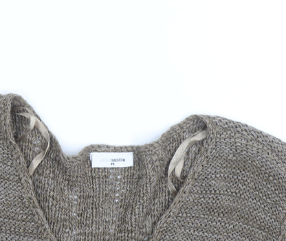 Ethel Austin Women’s Beige V-Neck Knit Cardigan Medium