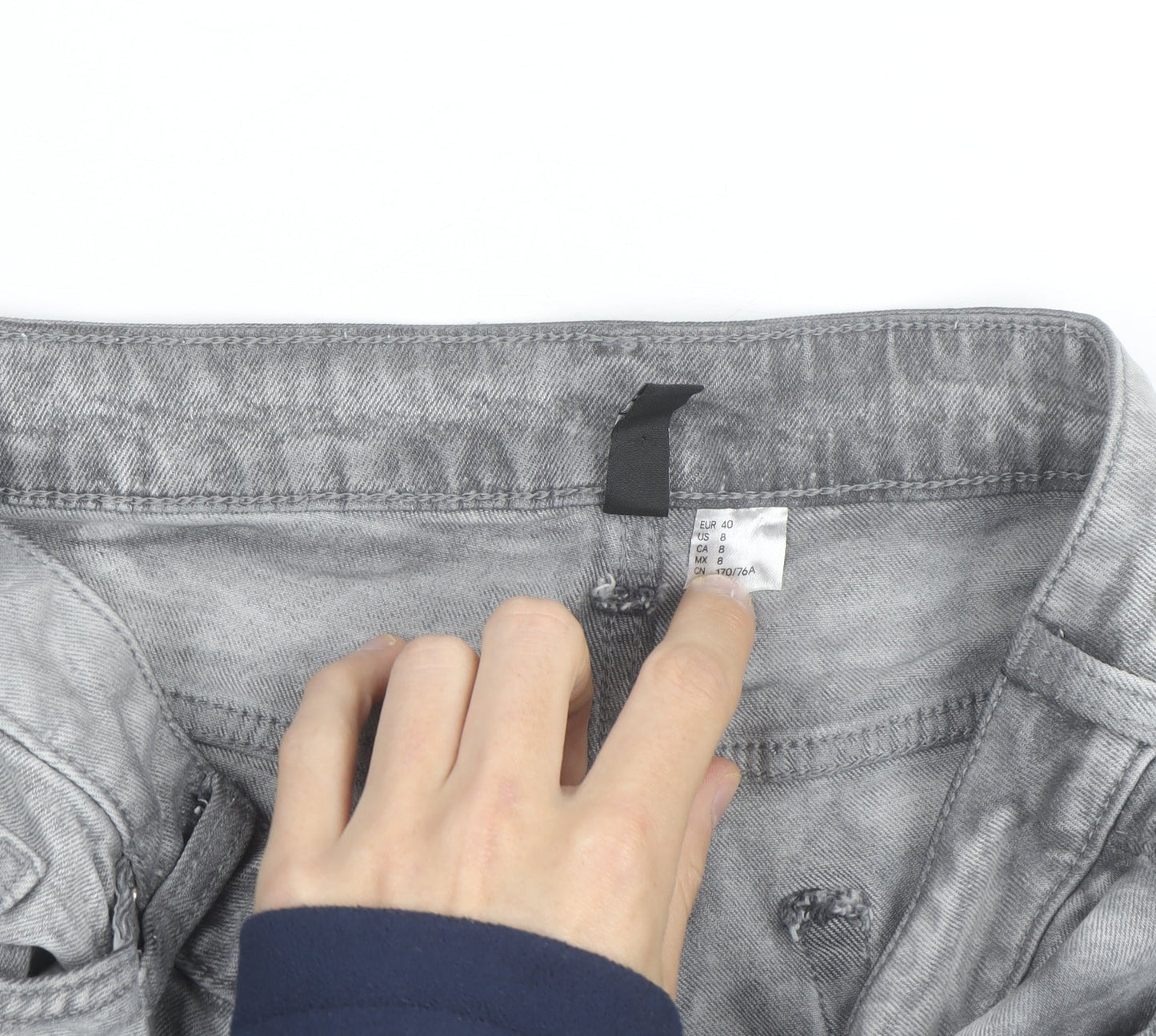H&M Divided Women's Grey Denim Cut-Off Shorts Size 12