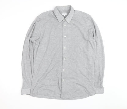 Taylor & Wright Men's Grey Slim Fit Long Sleeve Button-Up Shirt Size L