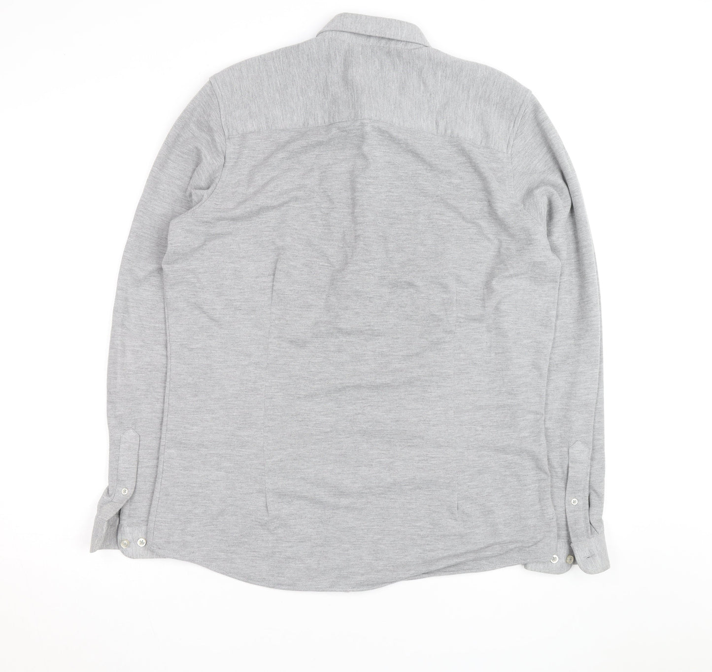 Taylor & Wright Men's Grey Slim Fit Long Sleeve Button-Up Shirt Size L