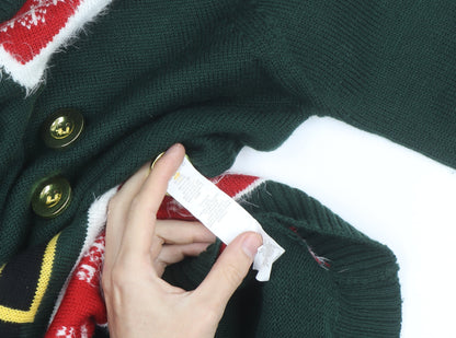Merry Christmas Men's Green Elf Pullover Jumper Size S Winter Knit