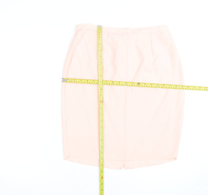 Classic Woman Pink Knee Length Pencil Skirt Size 16