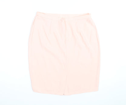 Classic Woman Pink Knee Length Pencil Skirt Size 16