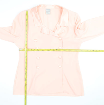 Classic Woman Pink Polyester Blazer Jacket UK 16 Womens