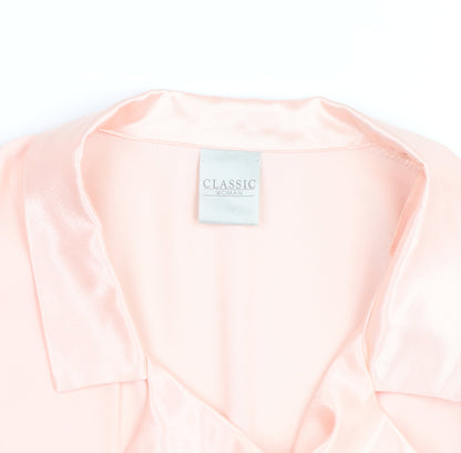 Classic Woman Pink Polyester Blazer Jacket UK 16 Womens