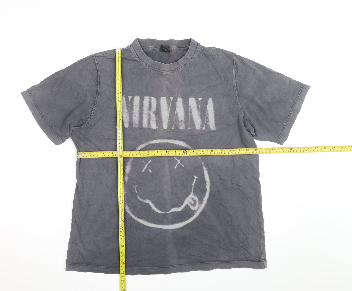 Primark Men's Grey Nirvana Band Graphic T-Shirt M