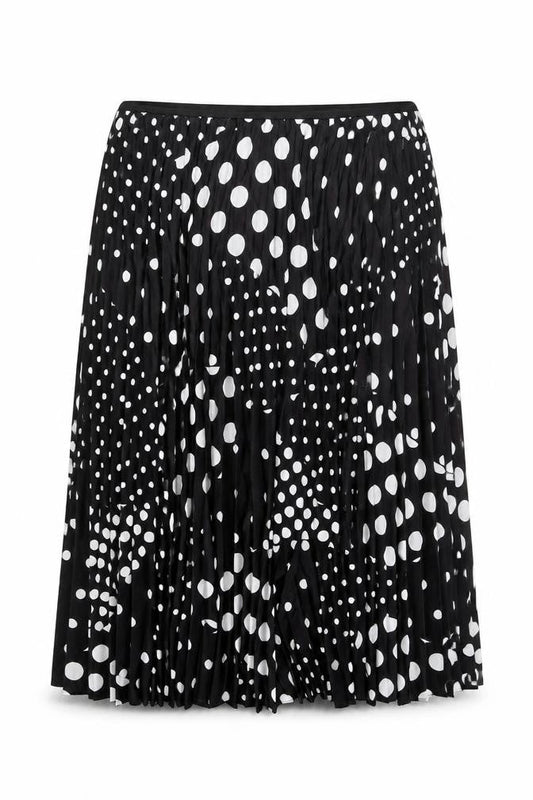 Anthology Women's Black Polka Dot Pleated Midi Skirt Size 16