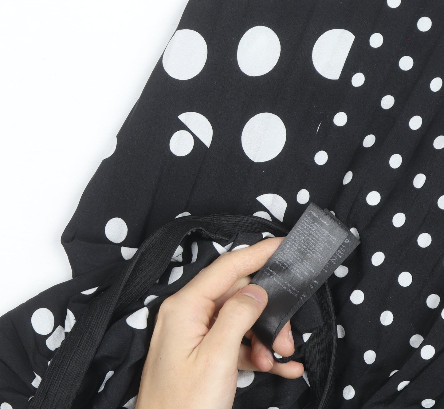 Anthology Women's Black Polka Dot Pleated Midi Skirt Size 16