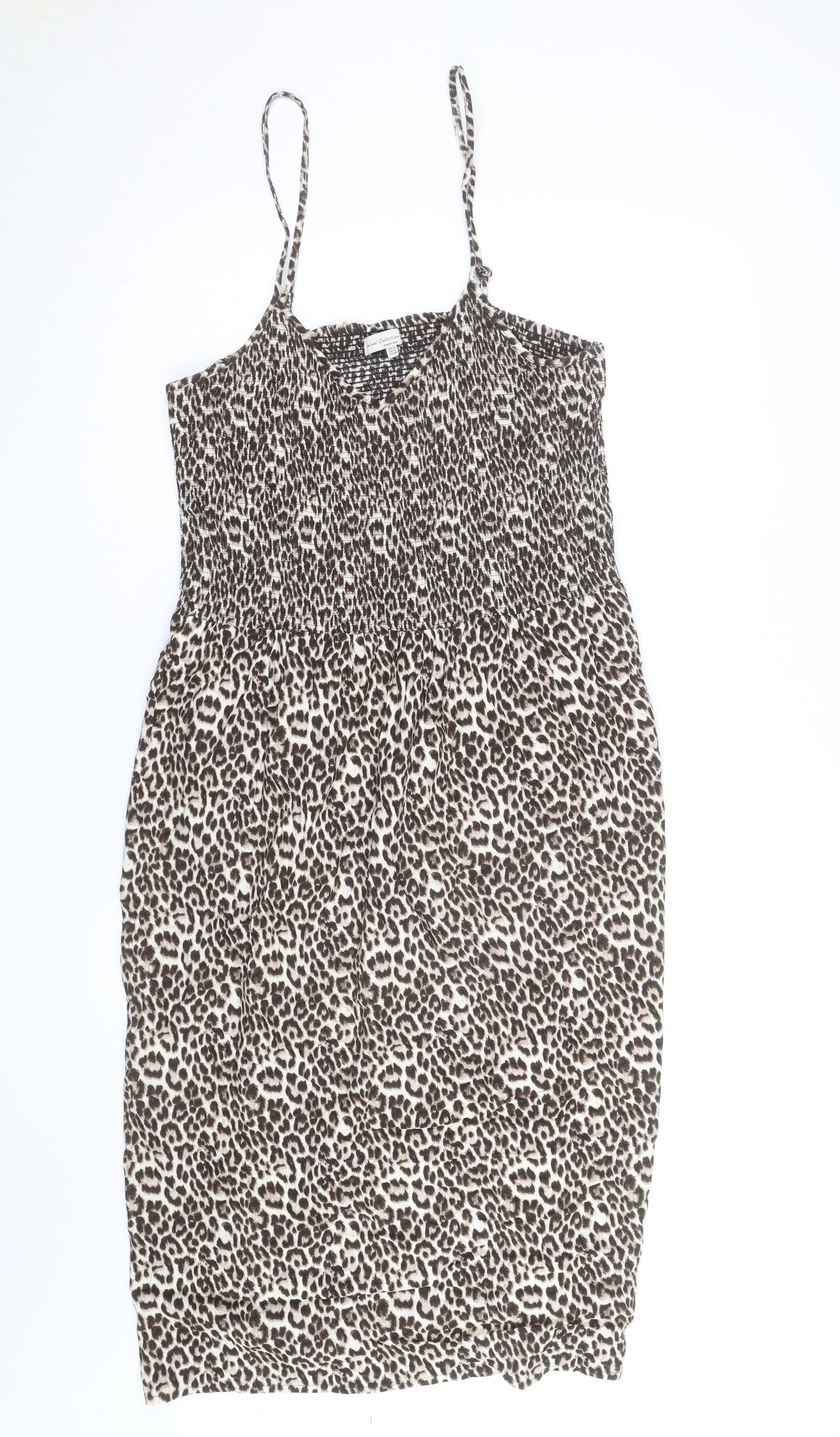 F&F Women’s Brown Leopard Print Sleeveless Slip Dress Size 10