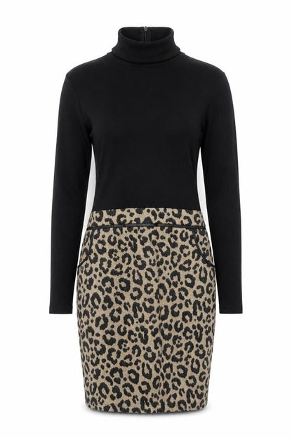 Select Women’s Black Leopard Print Bodycon Dress UK 8