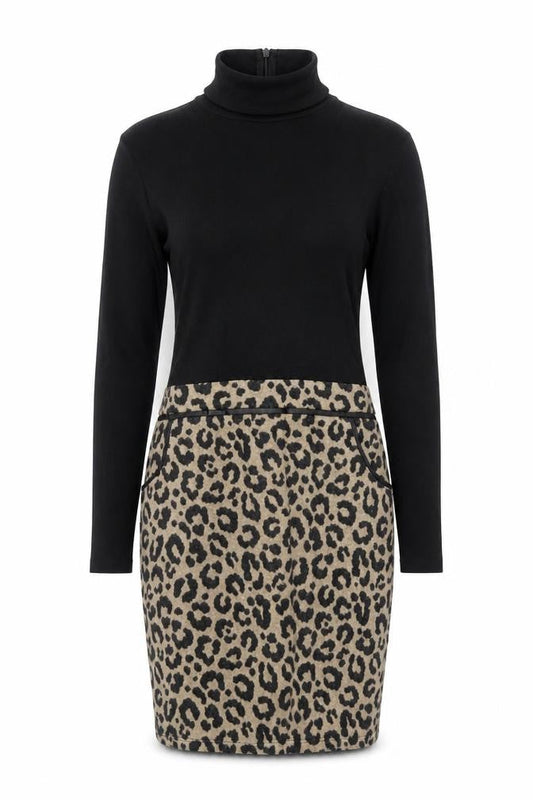 Select Women’s Black Leopard Print Bodycon Dress UK 8