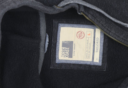 Marks and Spencer Men's Grey Full Zip Fleece Hoodie L
