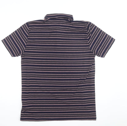 Easy Men’s Blue Striped Collared Short Sleeve Polo Shirt Size M