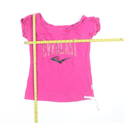 Everlast Womens Pink Cotton Short Sleeve Scoop Neck T-Shirt Size 12