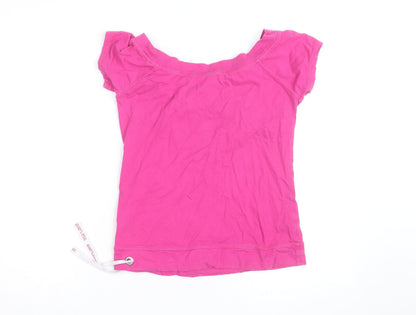 Everlast Womens Pink Cotton Short Sleeve Scoop Neck T-Shirt Size 12