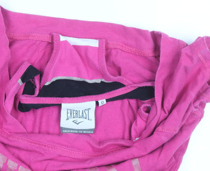 Everlast Womens Pink Cotton Short Sleeve Scoop Neck T-Shirt Size 12
