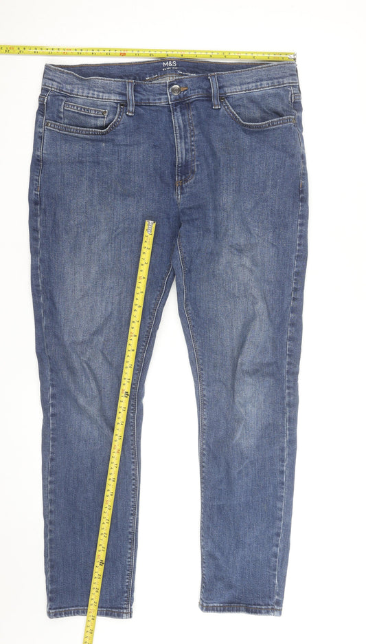 Marks and Spencer Men's Blue Slim Fit Denim Jeans 34W 29L
