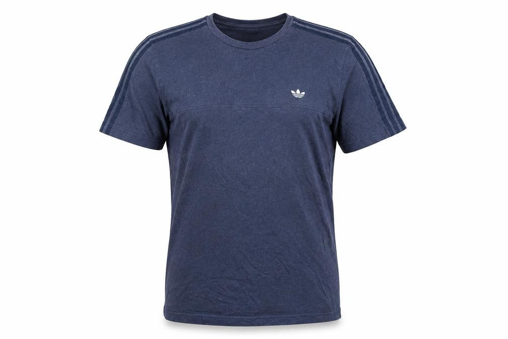 Front view of Adidas Men's Blue Crew Neck Short Sleeve Sports T-Shirt, size L