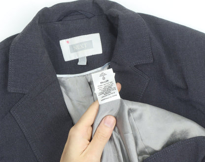 Next Women Blue Wool Blend Blazer Jacket Size 12 Workwear