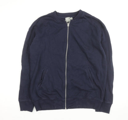 ASOS Men’s Blue Cotton Zip Basic Jacket Size S Regular Fit