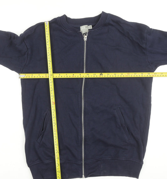 ASOS Men’s Blue Cotton Zip Basic Jacket Size S Regular Fit