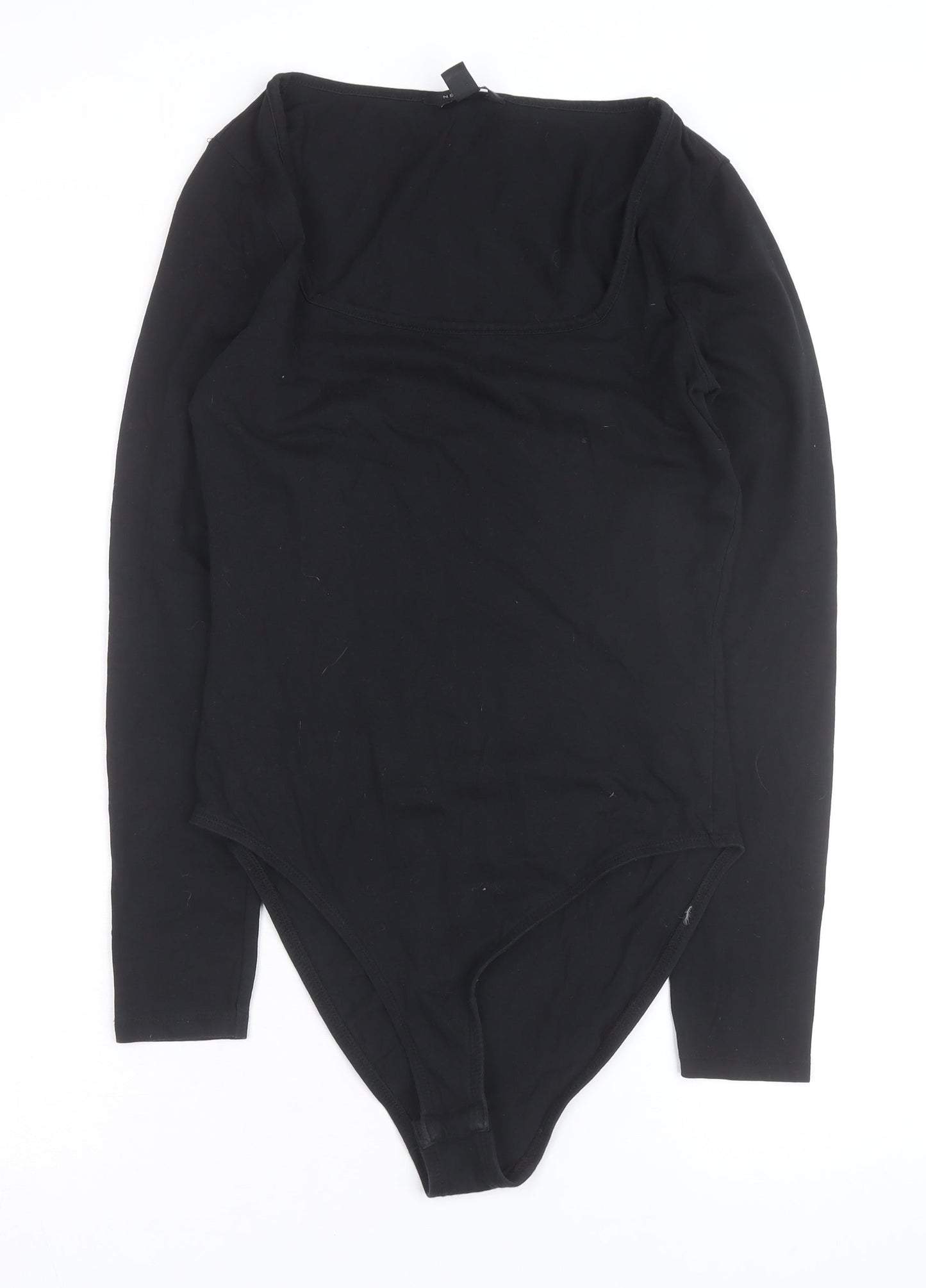 New Look Women’s Black Long Sleeve Square Neck Bodysuit Size 12