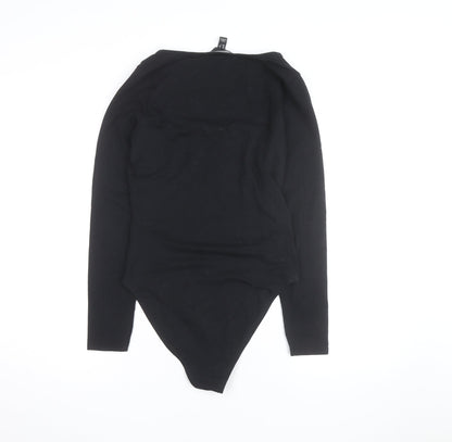 New Look Women’s Black Long Sleeve Square Neck Bodysuit Size 12