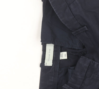 Gap Men's Blue Tailored Crop Cotton Stretch Trousers Slim Fit 4R